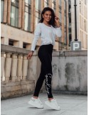 Baumwoll-Leggings mit Aufschrift, schwarz 22800 – Online-Shop – Boutique